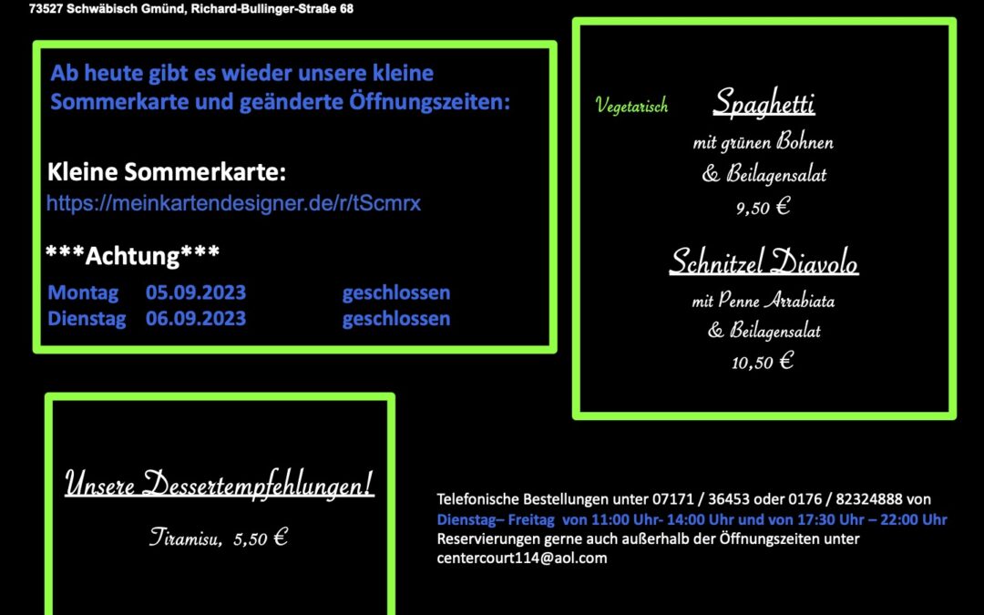 Wochenkarte KW 36/2023