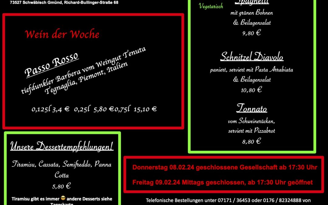 Wochenkarte KW 06/2024