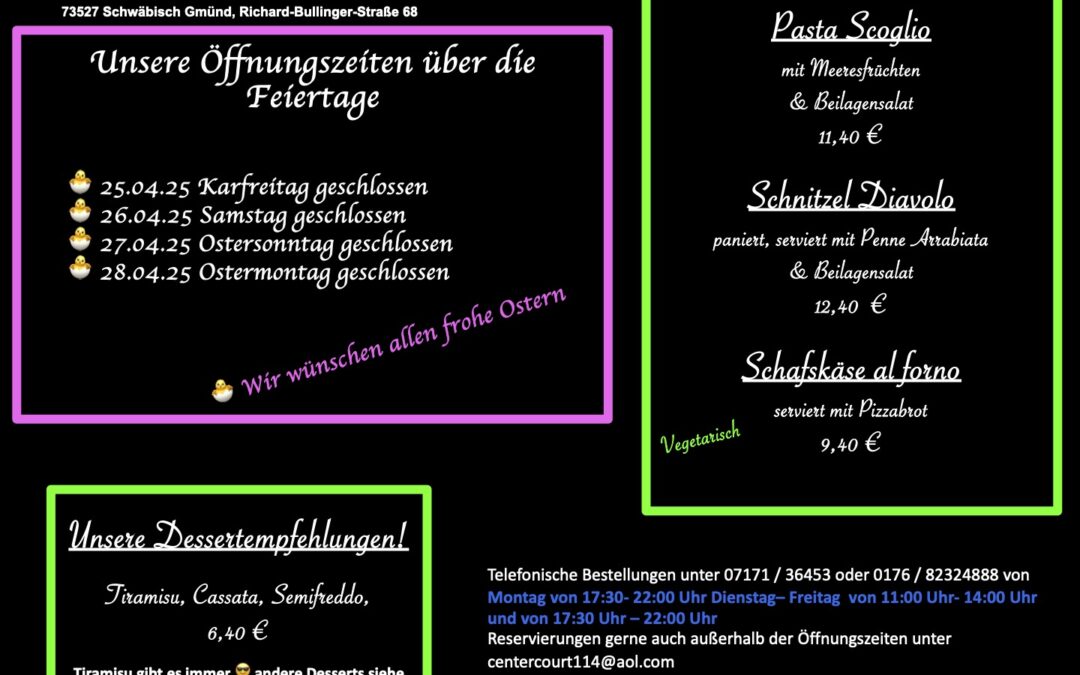 Wochenkarte KW 16/2025