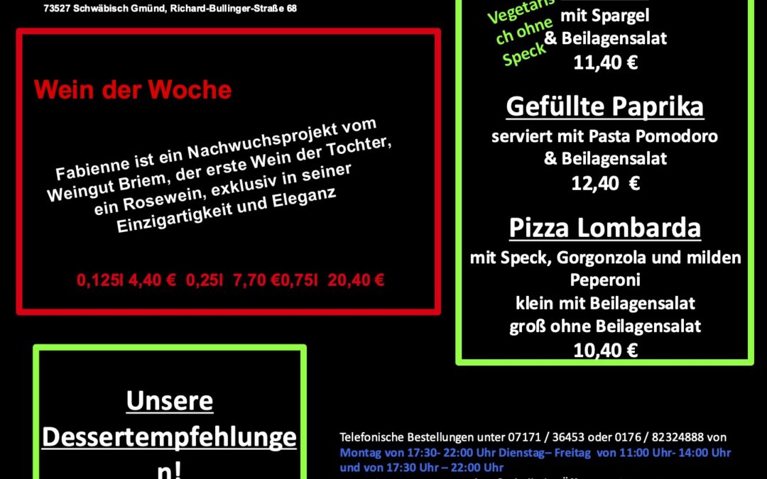 Wochenkarte KW 20/2025