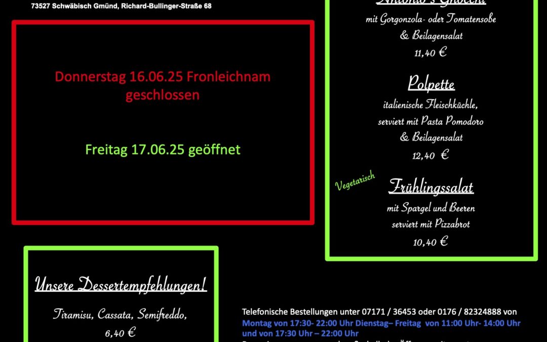 Wochenkarte KW 25/2025