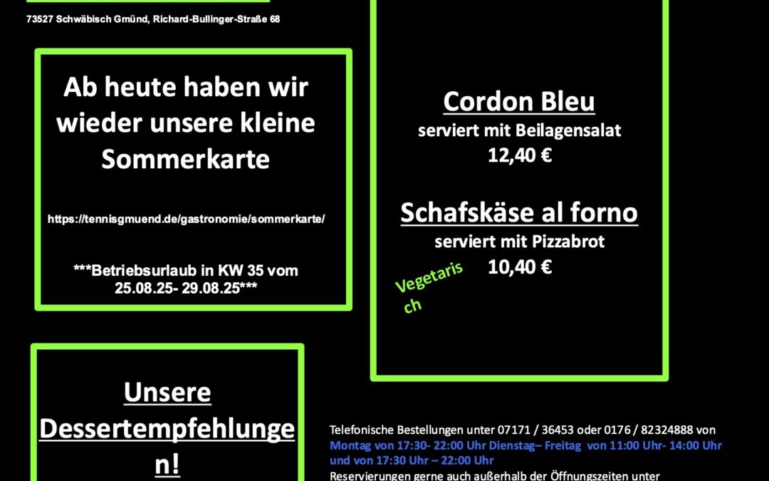 Wochenkarte KW 33/2025
