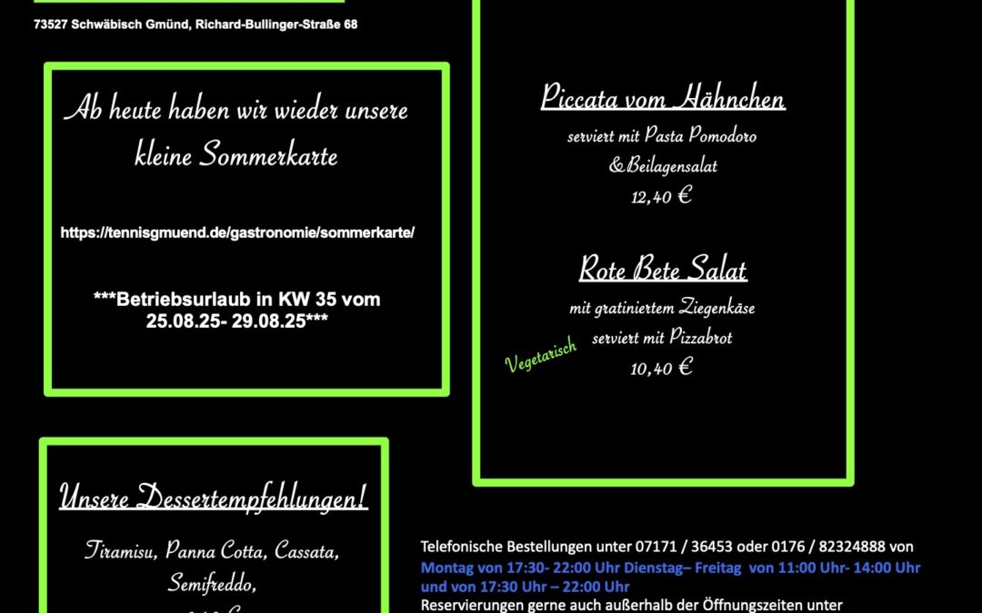 Wochenkarte KW 34/2025