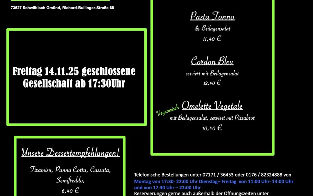 Wochenkarte KW 46/2025