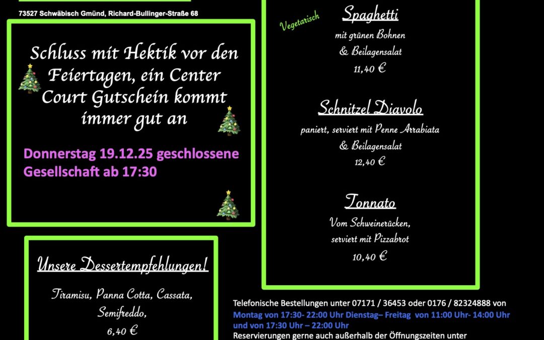 Wochenkarte KW 51/2025