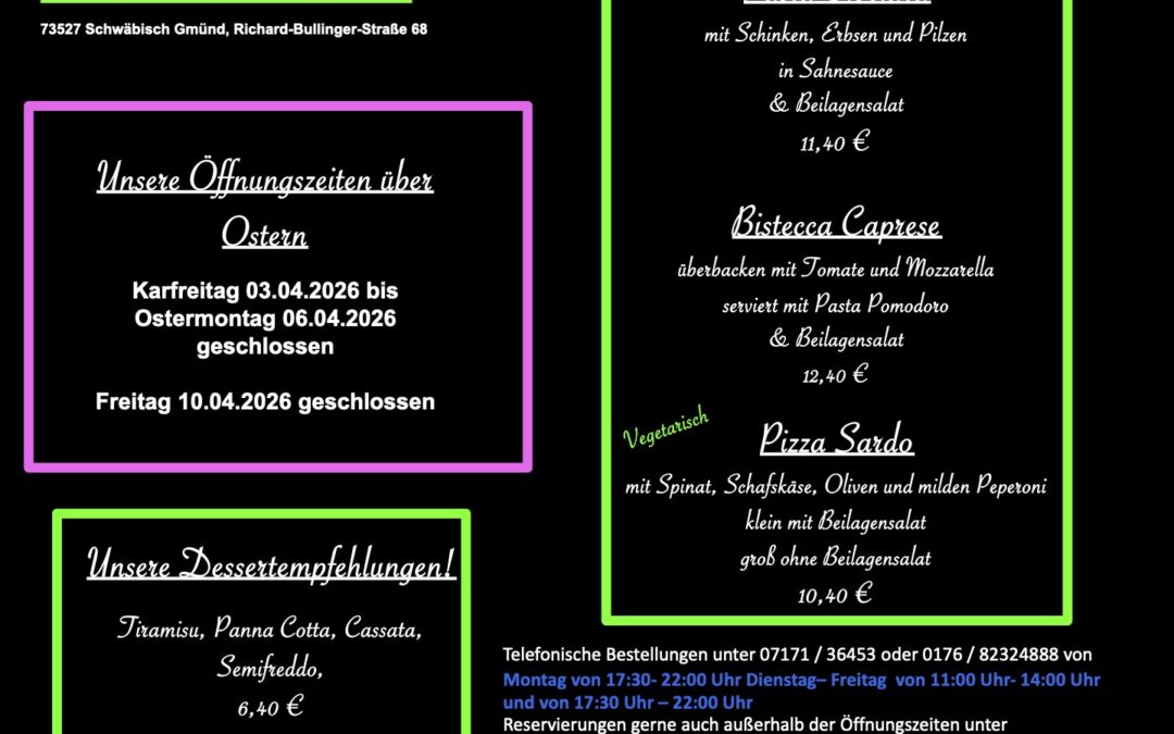 Wochenkarte KW 14/2026