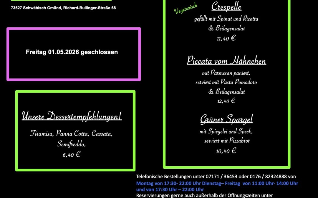 Wochenkarte KW 18/2026