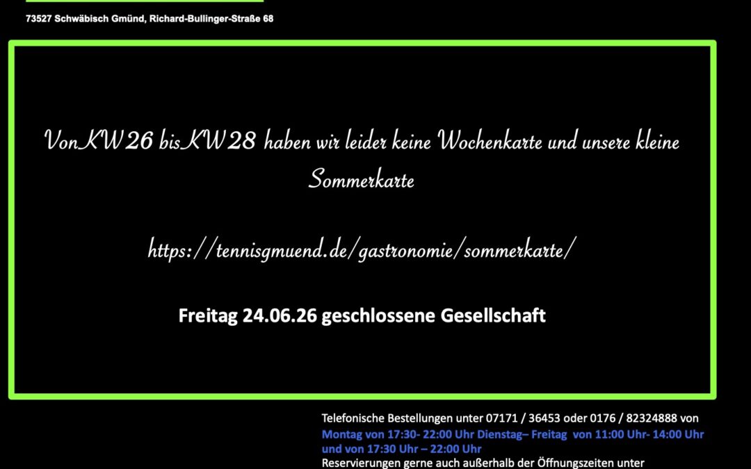Wochenkarte KW 26/2026
