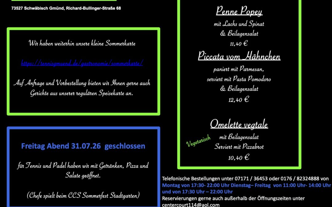 Wochenkarte KW 31/2026