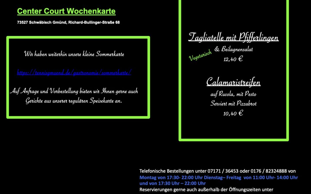 Wochenkarte KW 35/2026